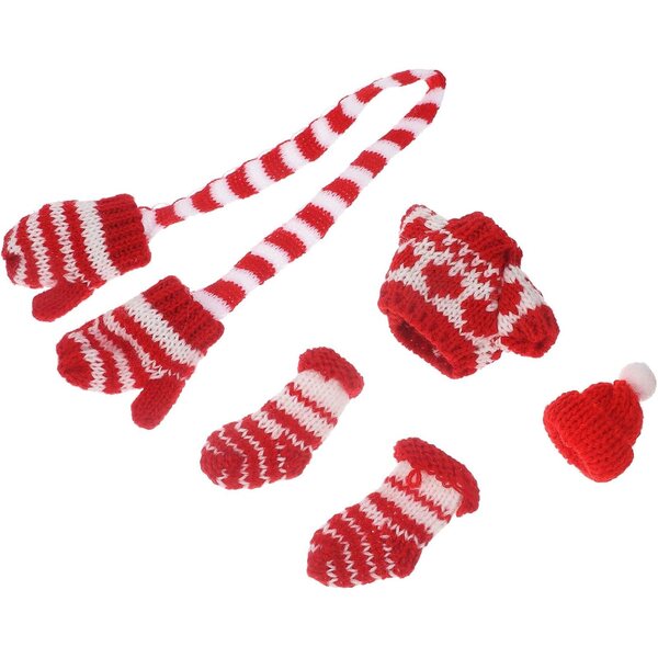 Miniatur-Winterkleidungsset für Puppen mit Mütze, Pullover, Handschuhen und Socken