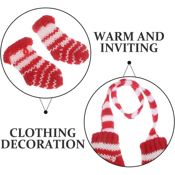 Miniatur-Winterkleidungsset für Puppen mit Mütze, Pullover, Handschuhen und Socken