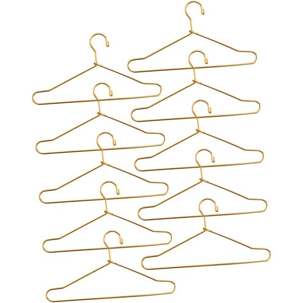 Set mit 10 Mini-Kleiderbügeln aus goldenem Eisen für Puppen und Haustiere ERINGOGO