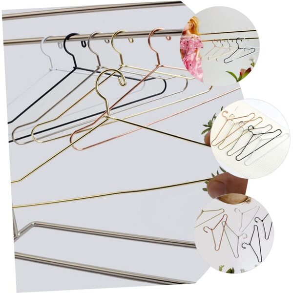 Set mit 10 Mini-Kleiderbügeln aus goldenem Eisen für Puppen und Haustiere ERINGOGO