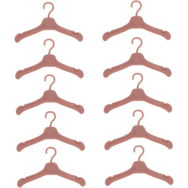Alasum 50 Grucce Miniature in Plastica Marrone per Bambole - Organizza Vestiti Bambole