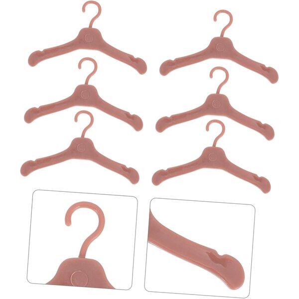 Alasum 50 Grucce Miniature in Plastica Marrone per Bambole - Organizza Vestiti Bambole