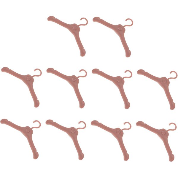 Alasum 50 Grucce Miniature in Plastica Marrone per Bambole - Organizza Vestiti Bambole