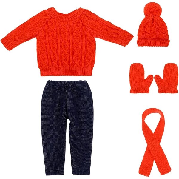 Set Vestiti Invernali Natalizi per Bambole 18 Pollici con Maglione, Pantaloni e Accessori