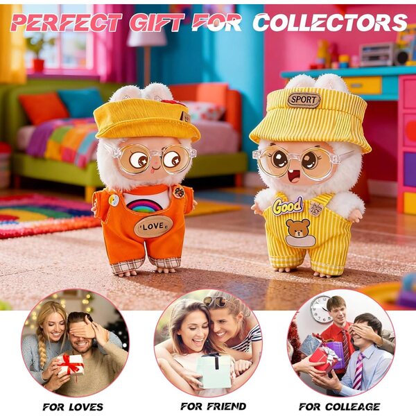 Set 5 Vestiti Eleganti per Bambole 17 cm con Accessori e Mini Armadio Organizzato