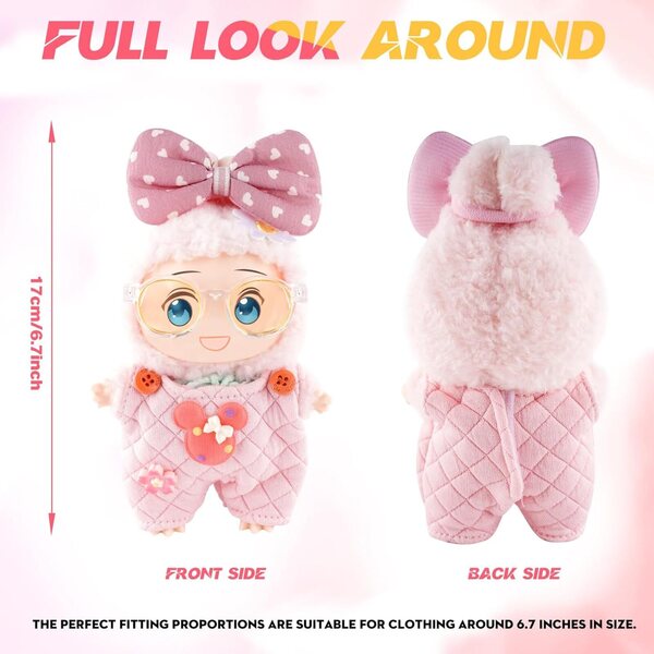 Set 5 Vestiti Eleganti per Bambole 17 cm con Accessori e Mini Armadio Organizzato
