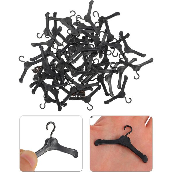 Alasum Set 50 Grucce Miniature in Plastica Ecologica per Vestiti Bambole