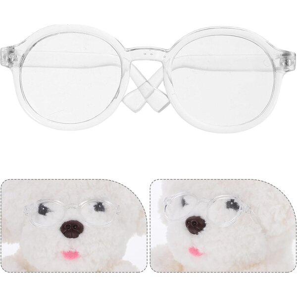 Mini Occhiali Rotondi Trasparenti per Bambole 20 cm - Accessori Moda e Travestimento