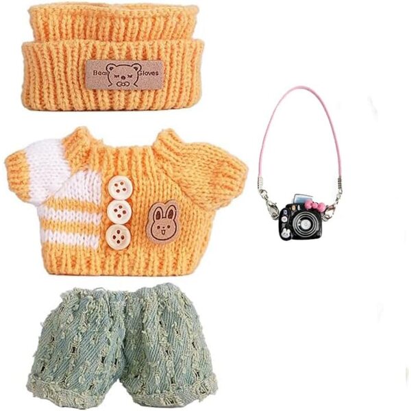 Elegantes Outfit für 17 cm große Lububu-Puppen mit Accessoires und grüner Hose