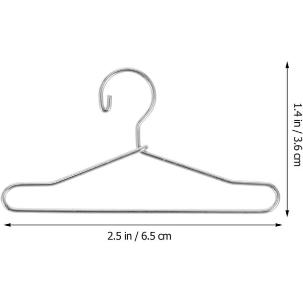KOMBIUDA 20 Mini-Kleiderbügel für Puppenkleidung aus silbernem Metall, kompakter Organizer