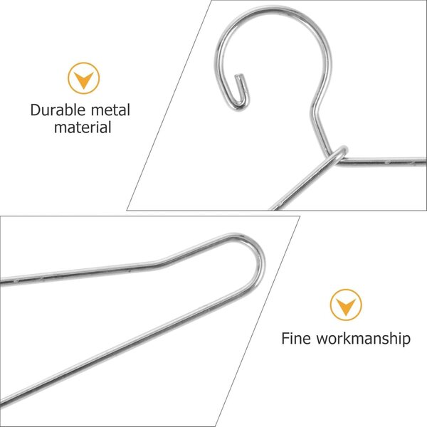 KOMBIUDA 20 Mini-Kleiderbügel für Puppenkleidung aus silbernem Metall, kompakter Organizer