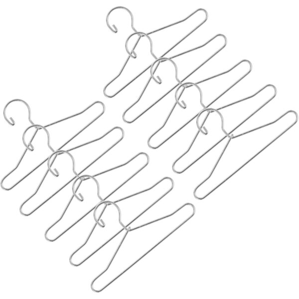 KOMBIUDA 20 Mini-Kleiderbügel für Puppenkleidung aus silbernem Metall, kompakter Organizer