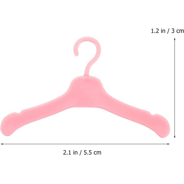 50 Grucce per Bambole in Plastica Miniatura - Appendiabiti Leggeri e Compatti