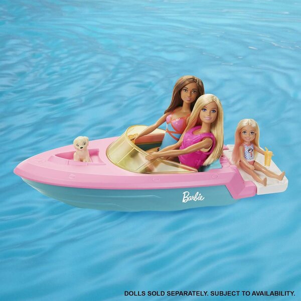 Barbie Motoscafo Galleggiante con Cucciolo e Accessori per Bambini 3+ Anni