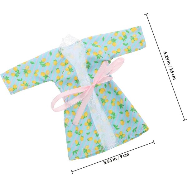 Set 4 Pezzi Vestiti e Accessori per Bambole con Pigiama, Accappatoio e Fascia per Capelli