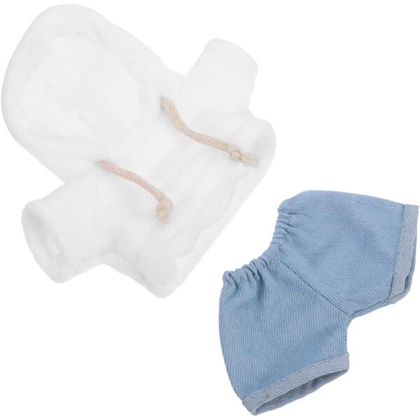 VICASKY Puppenkleidungsset 30 cm Bär, weißes Sweatshirt und weiche blaue Jeans