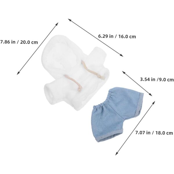 VICASKY Puppenkleidungsset 30 cm Bär, weißes Sweatshirt und weiche blaue Jeans