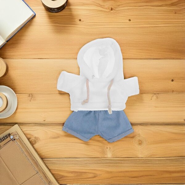 VICASKY Puppenkleidungsset 30 cm Bär, weißes Sweatshirt und weiche blaue Jeans