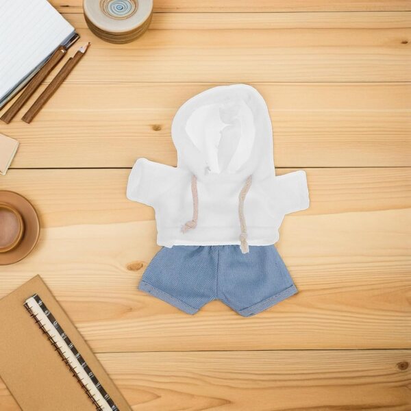 VICASKY Puppenkleidungsset 30 cm Bär, weißes Sweatshirt und weiche blaue Jeans