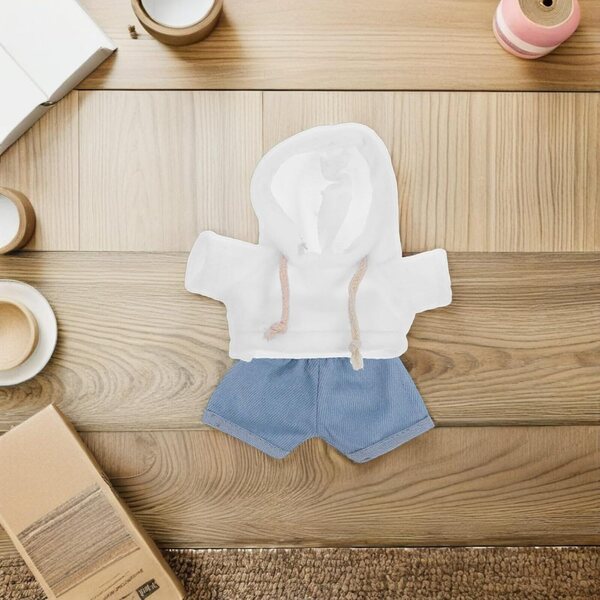 VICASKY Puppenkleidungsset 30 cm Bär, weißes Sweatshirt und weiche blaue Jeans