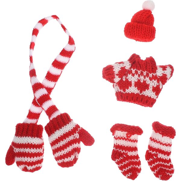 ORFOFE Set Abbigliamento Invernale Bambole: Cappello, Maglione, Guanti, Calzini in Lana