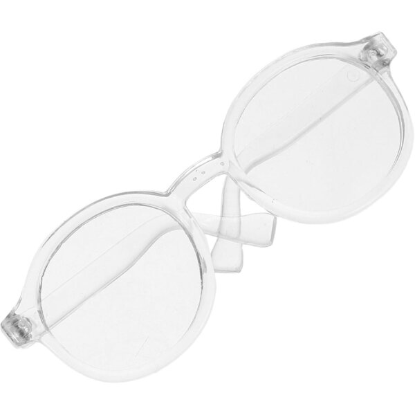 Alasum Mini Occhiali Rotondi in Plastica Trasparente per Bambole da 20 cm - Accessori Eleganti