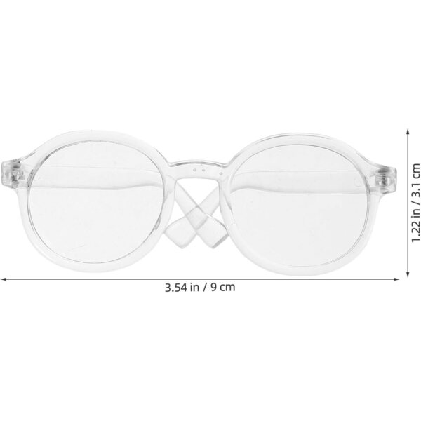 Alasum Mini Occhiali Rotondi in Plastica Trasparente per Bambole da 20 cm - Accessori Eleganti