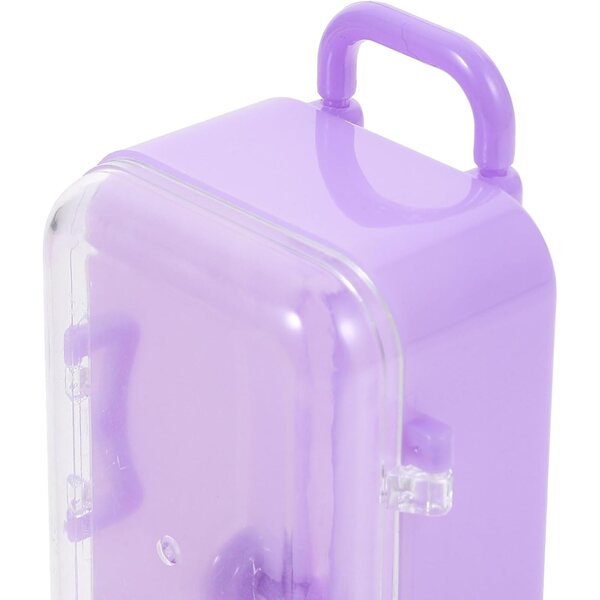 Accessori Valigia per Bambole 2 Pezzi Viola in Plastica, Mini Trolley Giocattolo Sicuro