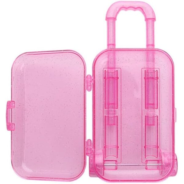 Mini Valigie per Bambole 2 Pezzi Viola in Plastica Resistente Accessori Casa Gioco