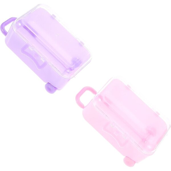Mini valigie per bambole VICASKY 2 pezzi, pratiche e resistenti in plastica viola