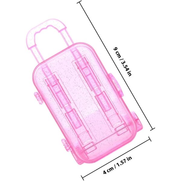 Mini valigie per bambole VICASKY 2 pezzi, pratiche e resistenti in plastica viola