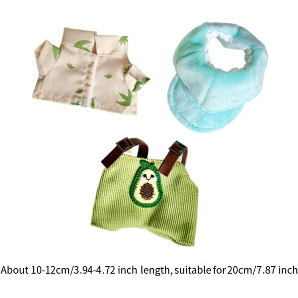 Vestiti per Bambole 20 cm Getuse, Set 3 Pezzi in Panno Morbido per Fai da Te e Regalo