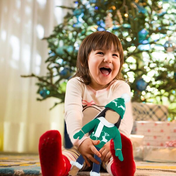 Weihnachtskleidung für 18-Zoll-Puppen – Komplettset mit Pullover, Hose und Accessoires