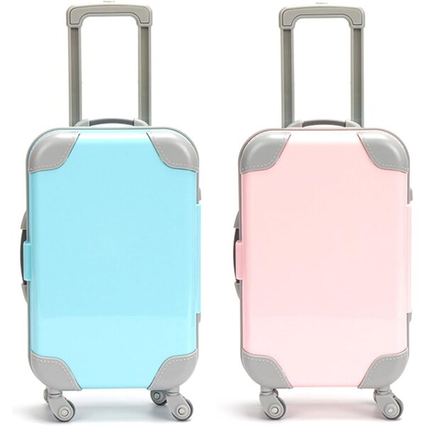 Set Valigie Mini Bambole 16-18 Pollici in ABS, 2 Pezzi Blu Lago Lawnrden