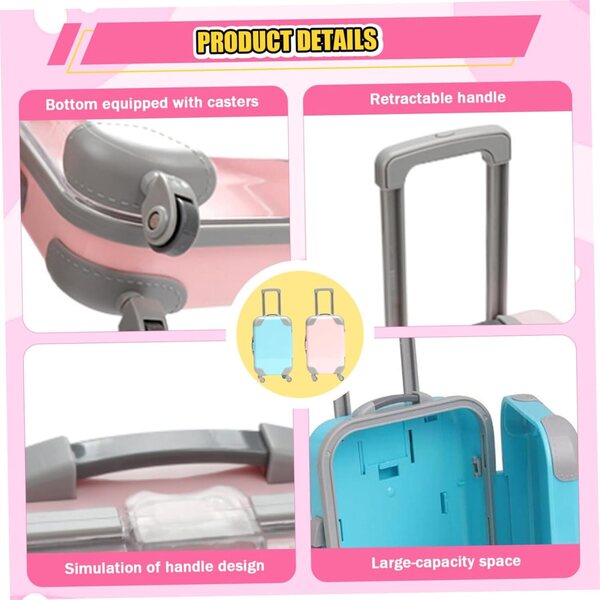 Set Valigie Mini Bambole 16-18 Pollici in ABS, 2 Pezzi Blu Lago Lawnrden