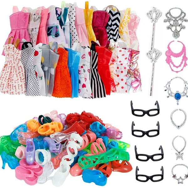 Set 32 pezzi accessori per bambole 30 cm, abbigliamento e scarpe di qualità
