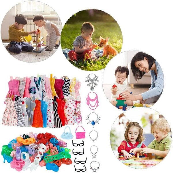 Set 32 pezzi accessori per bambole 30 cm, abbigliamento e scarpe di qualità