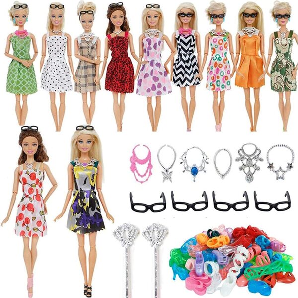 Set 32 pezzi accessori per bambole 30 cm, abbigliamento e scarpe di qualità