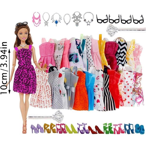 Set 32 pezzi accessori per bambole 30 cm, abbigliamento e scarpe di qualità