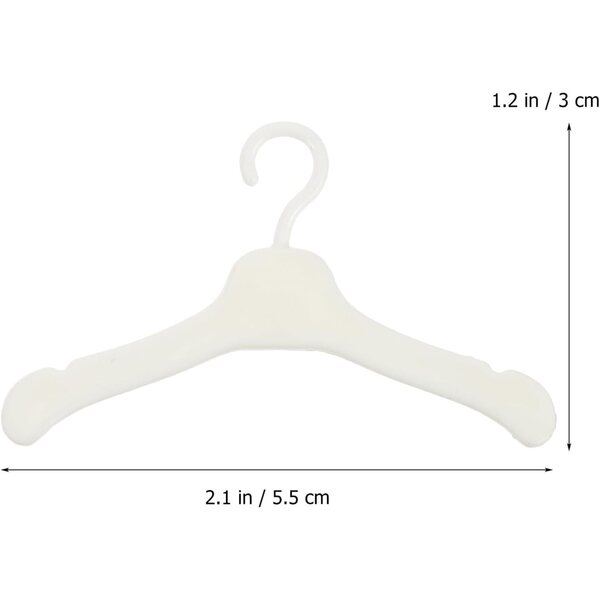 50 Grucce in Plastica Bianca per Bambole, Resistenti e Perfette per Case Miniature