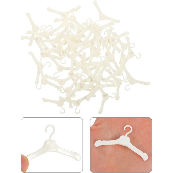 50 Grucce in Plastica Bianca per Bambole, Resistenti e Perfette per Case Miniature