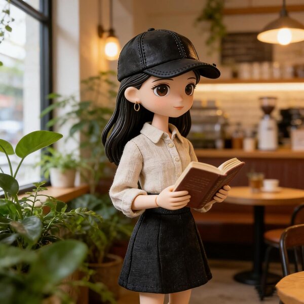 Mini-Hut aus schwarzem Gummi für 12-Zoll-Actionfiguren für Frauen, realistisch und vielseitig