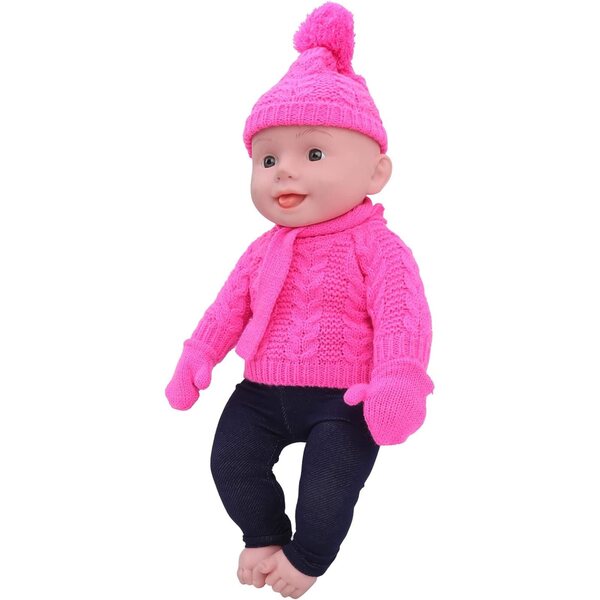 Acouto Abiti per Bambole 18 Pollici: Maglioni, Pantaloni, Cappelli e Sciarpe Rosa Chiaro