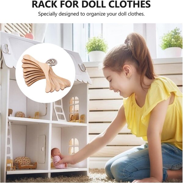 Gatuida Grucce in legno per bambini, set 20 pezzi per vestiti delle bambole
