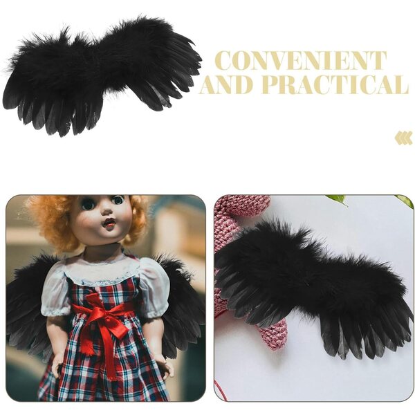 Costume Piume Angelo Nero per Bambini – Morbido, Confortevole e Versatile per Giochi di Ruolo