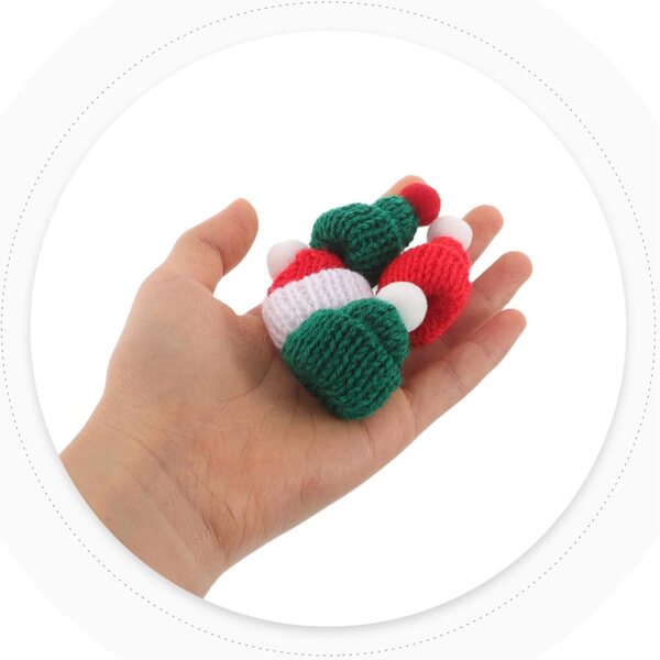 ERINGOGO 40 Mini Cappelli Natalizi in Lana per Decorazioni Albero, Bottiglie e Fai da Te