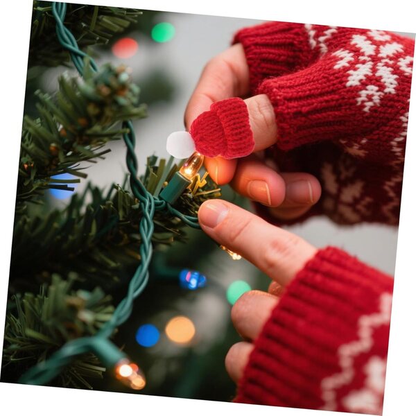 ERINGOGO 40 Mini Cappelli Natalizi in Lana per Decorazioni Albero, Bottiglie e Fai da Te