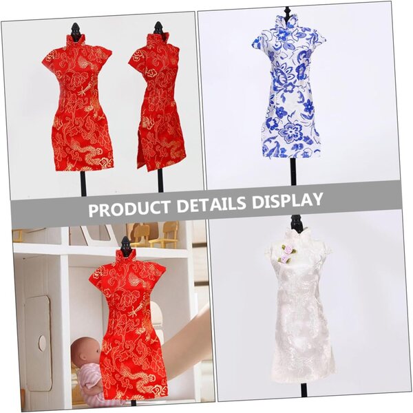 3-teiliges Set Cheongsam-Kleidung für Puppen – leichte und farbenfrohe traditionelle chinesische Kleidung