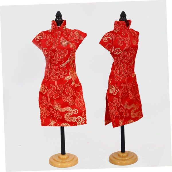 KOMBIUDA Set 3 Vestiti Cheongsam per Bambole Abbigliamento Tradizionale Cinese Morbido e Lavabile