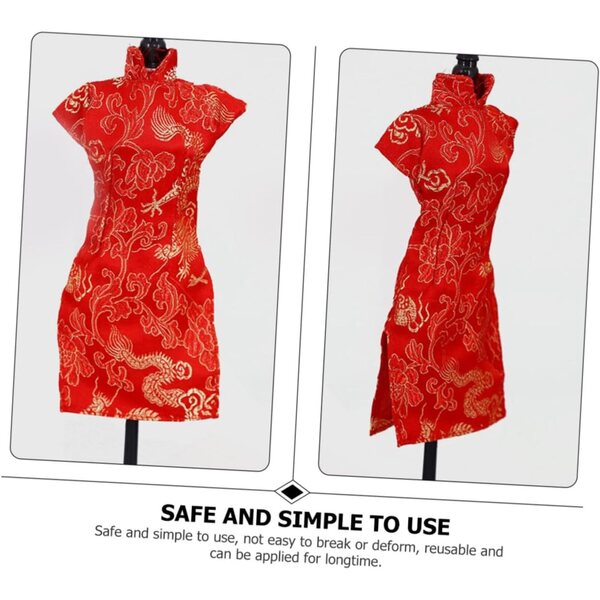 KOMBIUDA Set 3 Vestiti Cheongsam per Bambole Abbigliamento Tradizionale Cinese Morbido e Lavabile